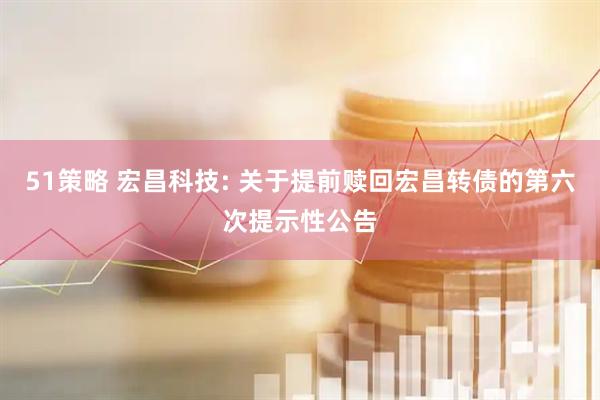 51策略 宏昌科技: 关于提前赎回宏昌转债的第六次提示性公告